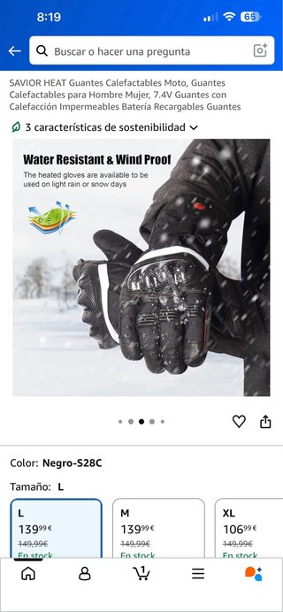 Guantes calefactables SAVIOR HEAT Talla L