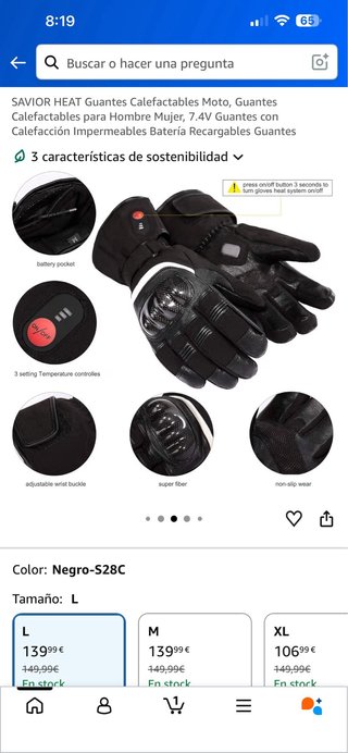 Guantes calefactables SAVIOR HEAT Talla L