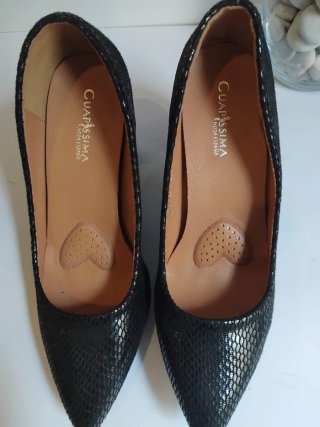 Zapatos de Salón Tacón Ancho Negros