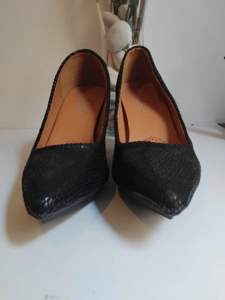 Zapatos de Salón Tacón Ancho Negros