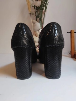 Zapatos de Salón Tacón Ancho Negros