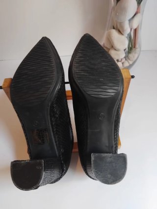 Zapatos de Salón Tacón Ancho Negros