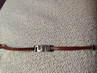 Pulsera Cuero Marrón y Plata
