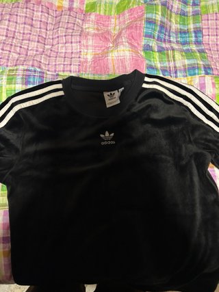 Sudadera Adidas Negra Terciopelo