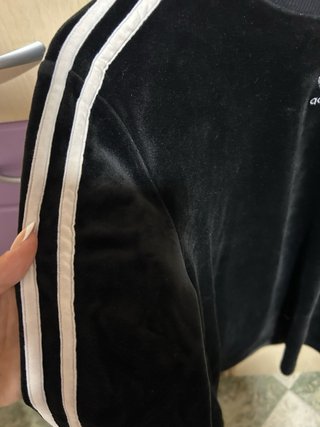 Sudadera Adidas Negra Terciopelo