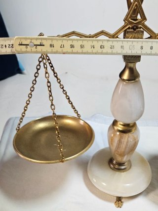 Bilancia Decorativa Vintage Ottone e onice