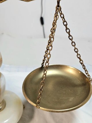 Bilancia Decorativa Vintage Ottone e onice