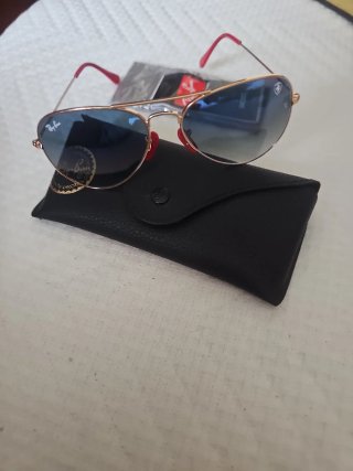 Gafas de Sol Ray-Ban Aviator Doradas Azules
