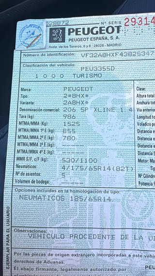 Peugeot 206 HDI XLINE 1.4 2003