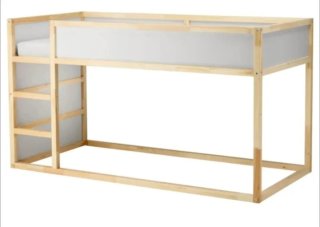 Cama litera kura madera y azul