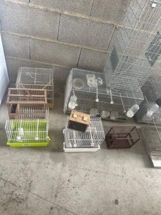 Jaula para pájaros plateada se vende por separado