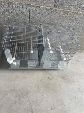 Jaula para pájaros plateada se vende por separado