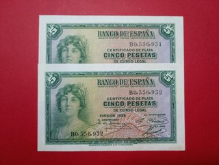 11 BILLETES DE PESETAS ANTIGUOS NUEVOS S/C.