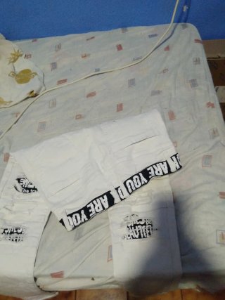 Pantalón vaquero blanco Ripped Talla S