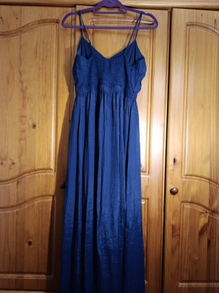 Vestido largo azul floral M