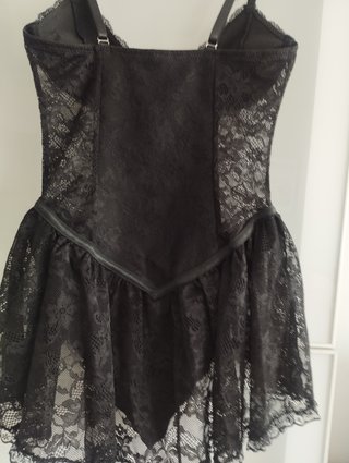 Vestido Corsé Encaje Negro Shein XXS