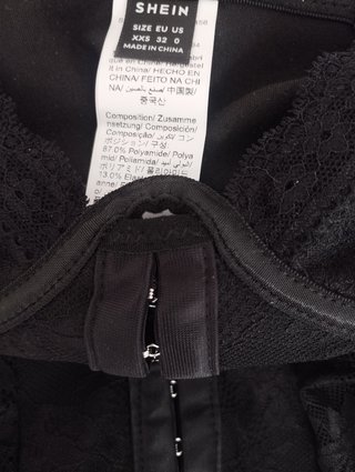 Vestido Corsé Encaje Negro Shein XXS