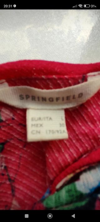 Vestido Largo Springfield Estampado Floral Talla L