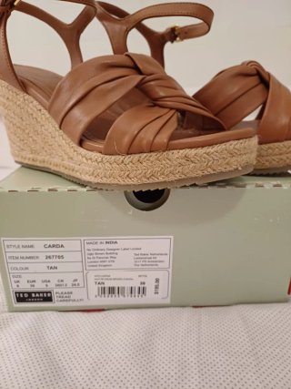Sandalias piel cuña esparto Ted Baker
