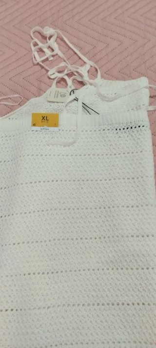 Vestido de punto blanco talla única