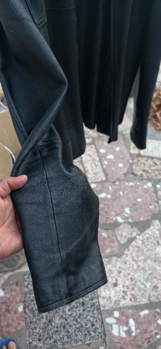 Chaqueta de cuero auténtico negra de piel