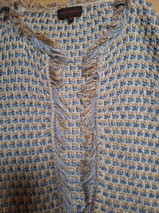 Chaqueta Beige y Azul. Adolfo Domínguez