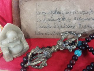 Conjunto budista manuscrito siglo XIX