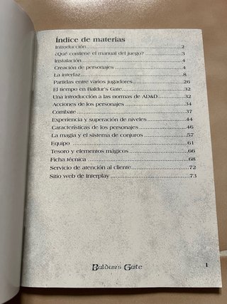 Manual PC Baldur's Gate Español