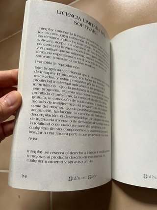 Manual PC Baldur's Gate Español