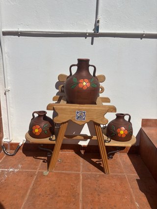 Juego 3 Jarrones Cerámica Flores