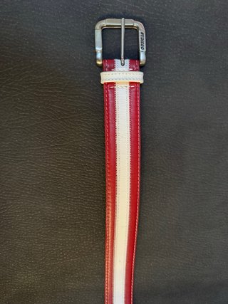 Cintura vera pelle rossa e bianca