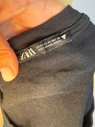 Sudadera Manga Corta Zara Negra (Talla M)