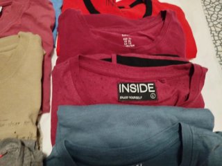 Lote 8 Camisetas Hombre Talla L Azul y Rojo, gris