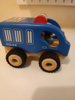 Coche Policía Madera Juguete Niño