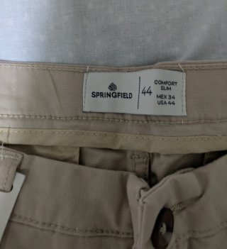 Pantalones Chinos Beige y Azul