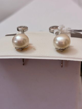 Pendientes Oro 18k Perlas Naturales y Diamantes