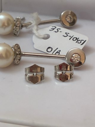 Pendientes Oro 18k Perlas Naturales y Diamantes