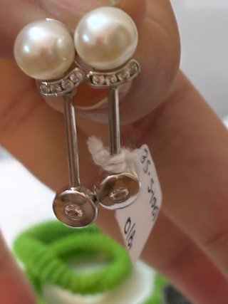 Pendientes Oro 18k Perlas Naturales y Diamantes