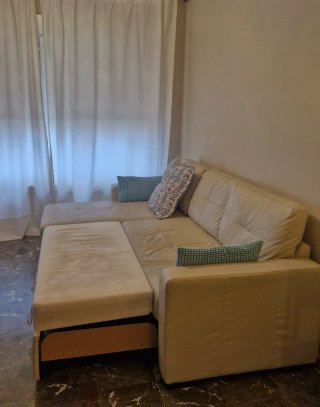 Sofá cama chaise longue beige