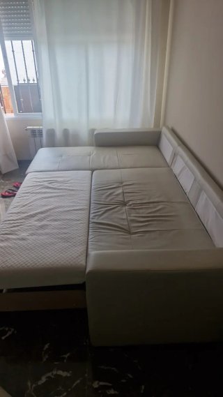 Sofá cama chaise longue beige