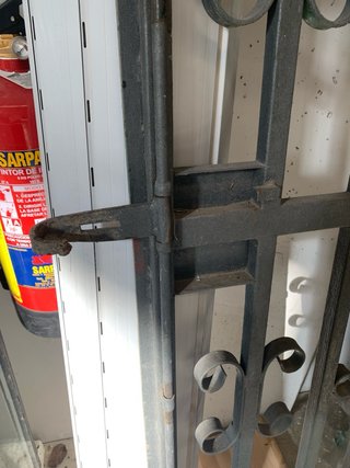 Puerta de hierro forjado decorada