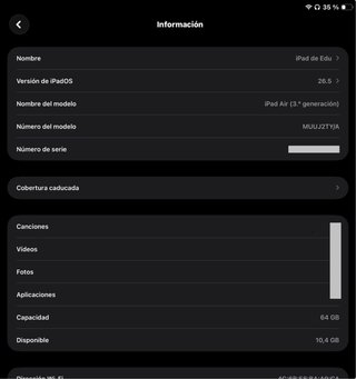 iPad Air 3.ª generación 64 GB Wi-Fi