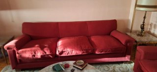 Sofá de 3 plazas tapizado rojo
