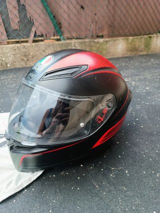 Casco AGV K1 Warmup rojo/negro. Talla MS