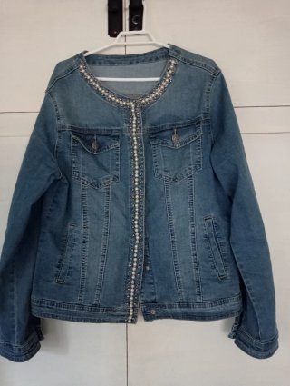 Chaqueta vaquera mujer perlas