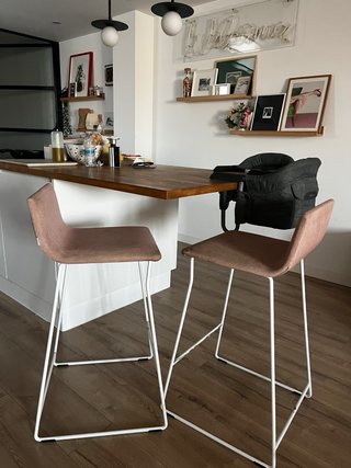2 Sgabelli da Cucina Imbottiti Rosa
