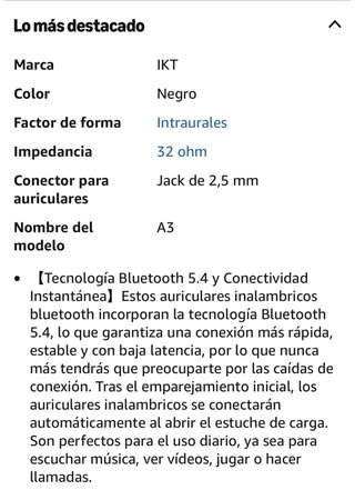 Auriculares Bluetooth A3 True Wireless