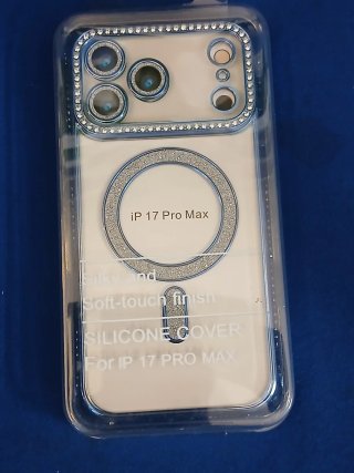Cover Silicone iP 17 Pro Max Glitter