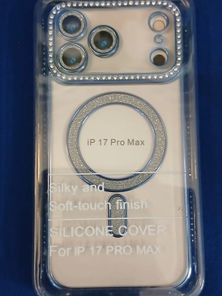 Cover Silicone iP 17 Pro Max Glitter