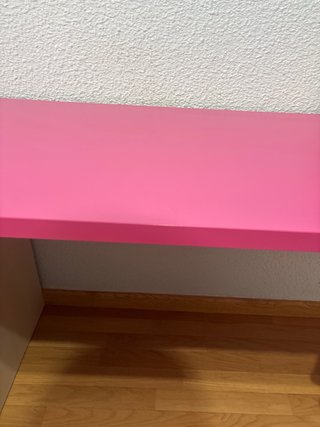 Escritorio juvenil rosa y beige